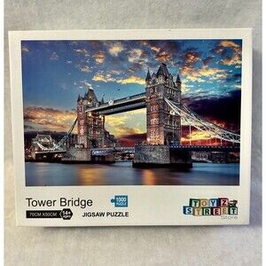 1000‎ Piece London's Tower Bridge Jigsaw Puzzle & Poster Open Box 100% Complete